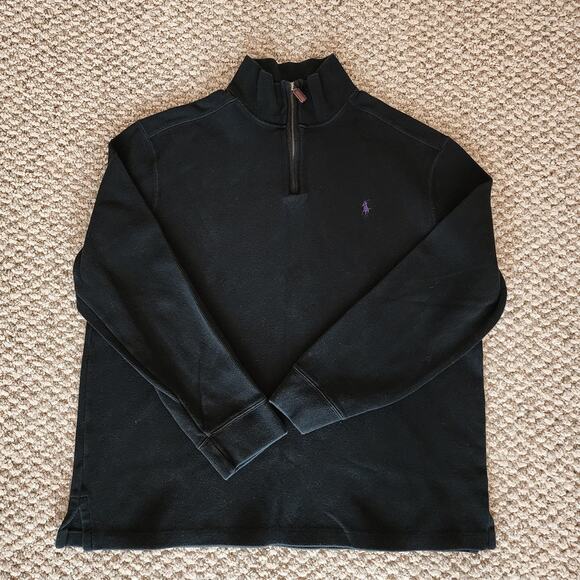 Polo by Ralph Lauren Other - Polo Ralph Laure Men's XL Black 1/4 Zip Sweater Pullover Classic Preppy Staple